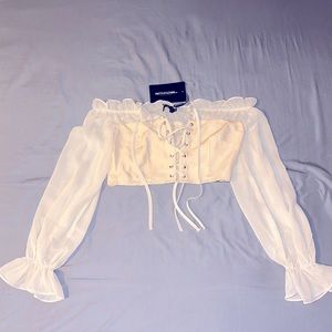 BNWT PLT long sleeve crop top size 8